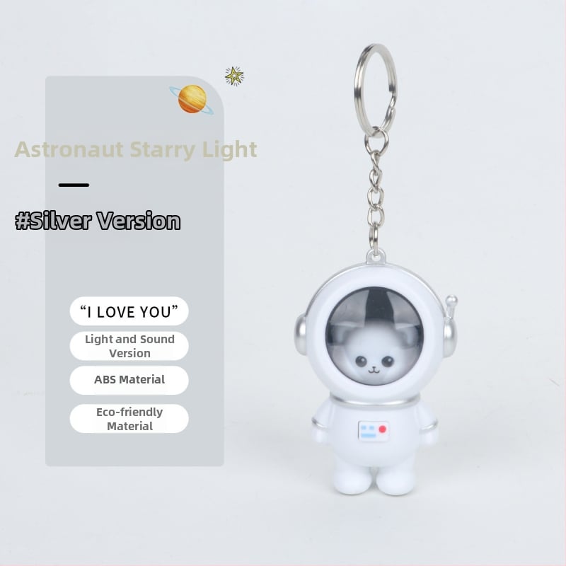 Пластмасов ключодържател с астронавт в звездно небе, нощна лампа, сладък стил