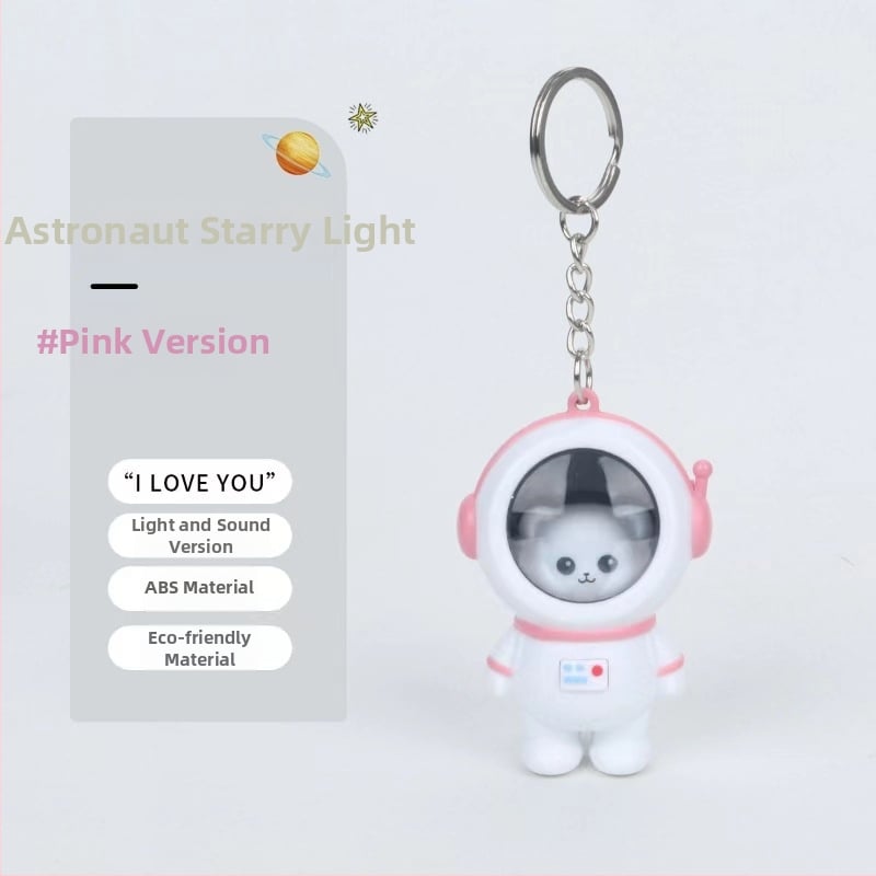 Пластмасов ключодържател с астронавт в звездно небе, нощна лампа, сладък стил