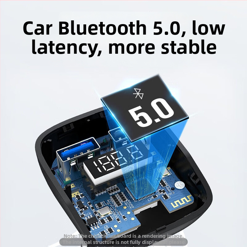 Autós MP3 lejátszó Bluetooth vevővel, S12, 12-24V tápegység, memória nélküli, USB töltő