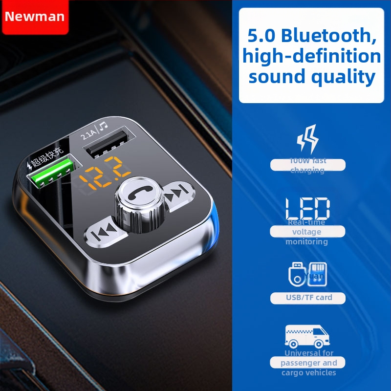 Autós MP3 lejátszó Bluetooth vevővel, S12, 12-24V tápegység, memória nélküli, USB töltő