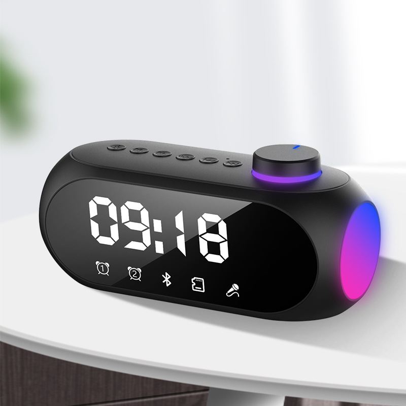 Bluetooth zvučnik s budilicom, radiom i RGB noćnom lampom - 3W, Bluetooth 5.0, ugrađena baterija 1000–1200mAh, 100Hz–20kHz, SNR ≥75dB