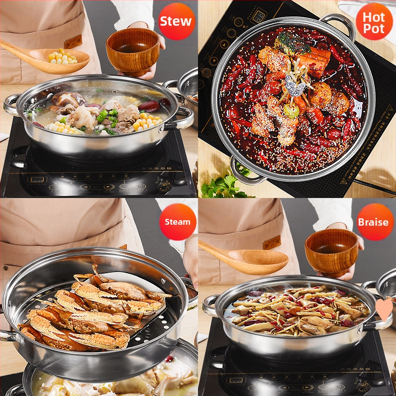 Nerūsējošā tērauda dubultslāņa zupa tvaika katls, piemērots gāzei un indukcijai – Bufetes iekārtojums, pielāgojams logotips, izcelsme Čaozhou