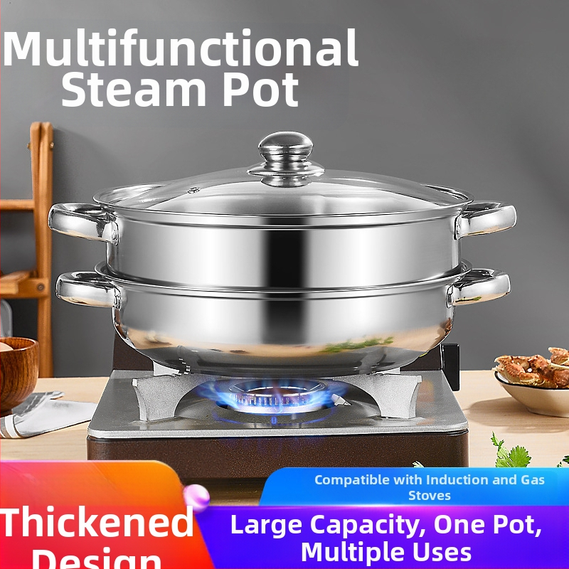 Nerūsējošā tērauda dubultslāņa zupa tvaika katls, piemērots gāzei un indukcijai – Bufetes iekārtojums, pielāgojams logotips, izcelsme Čaozhou