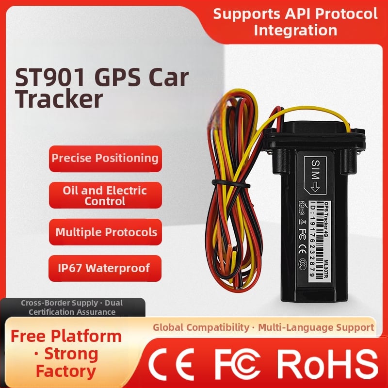 GT02A kabelski GPS tracker za vozila — IP67 vodootporan, Beidou satelitski lokator, točnost 1–10 m, 3 h baterija, alarmi: vibracije, prekid napajanja, SOS, mobilni alarm, geofence, prekoračenje brzine.