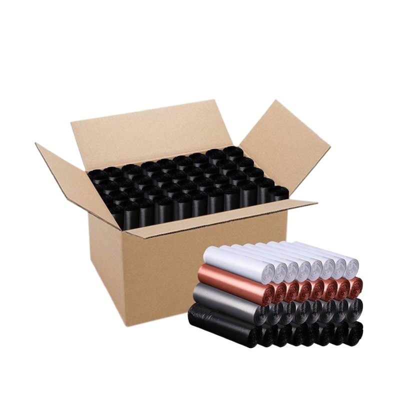 Nagy háztartási szemeteszsák, erősített HDPE, egyszer használatos, hordozható, 50 darabos készlet