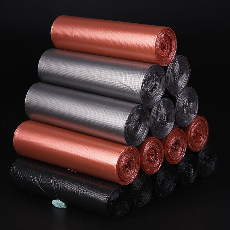 Nagy háztartási szemeteszsák, erősített HDPE, egyszer használatos, hordozható, 50 darabos készlet