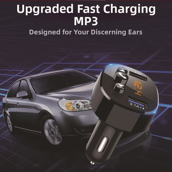 Mitmekülgne auto Bluetooth MP3-mängija, FM-vastuvõtja ja USB-ühendusega, mudel HC-372, 12V, ilma mäluta