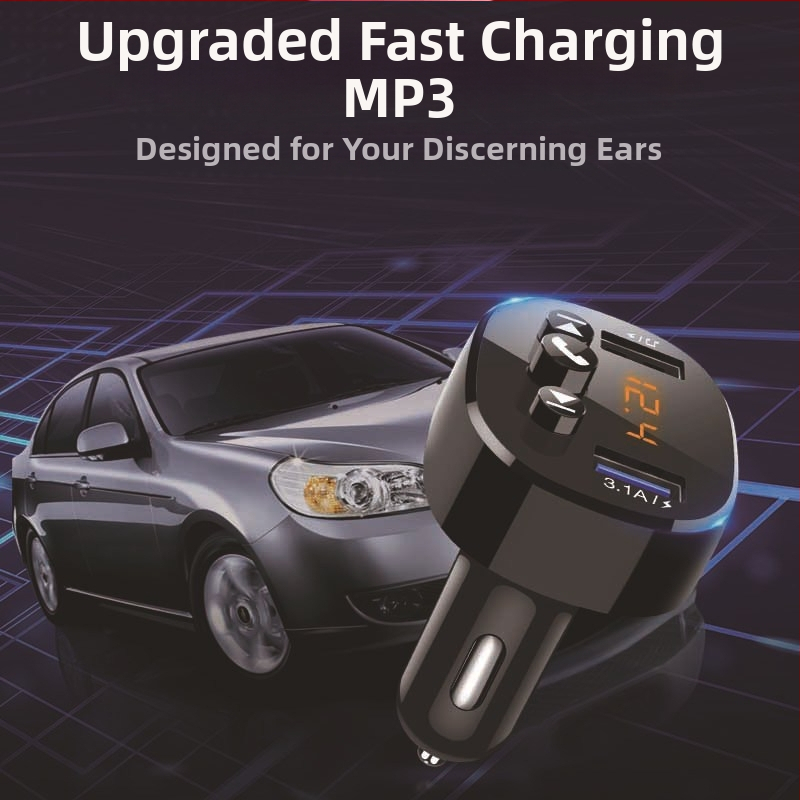 Mitmekülgne auto Bluetooth MP3-mängija, FM-vastuvõtja ja USB-ühendusega, mudel HC-372, 12V, ilma mäluta