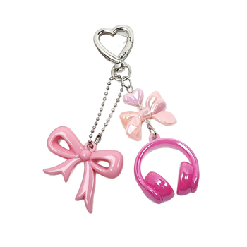 Akrilni privjesak za ključeve u obliku mašne, uzorak srce/kap vode/zvono, završni premaz pečenjem, casual stil, proljeće 2025 izdanje