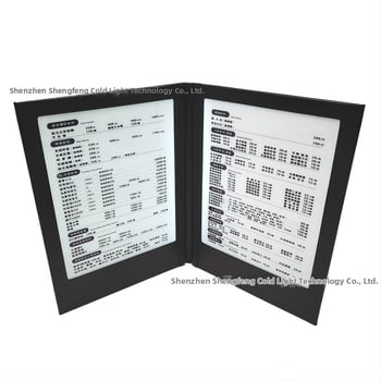 LED dzērienu ēdienkartes grāmata viesnīcām, kafejnīcām, bāriem un KTV — ādas vāks, uzlādējams apgaismojums, logotipa drukāšana, pielāgošana, zīmols SZEL