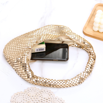 Ručna večernja torbica u street-trend stilu, PU, dumpling oblik, zatvarač, unutarnja džep za telefon i osobnu iskaznicu