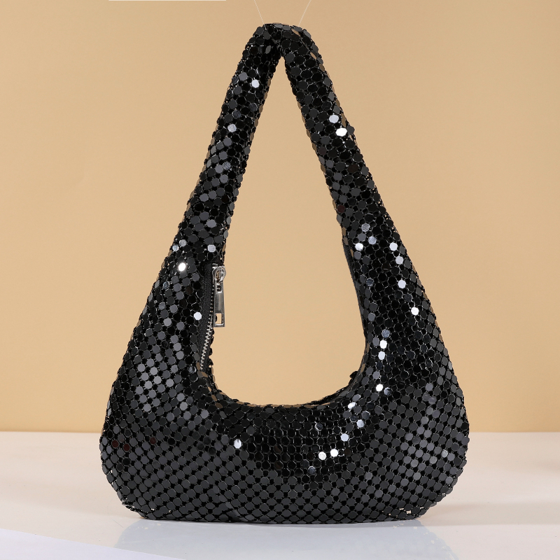 Ručna večernja torbica u street-trend stilu, PU, dumpling oblik, zatvarač, unutarnja džep za telefon i osobnu iskaznicu