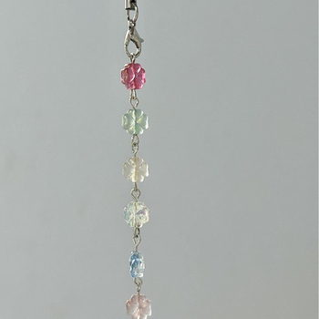 Lanac za telefon s perlicama, privjesak za torbu i privjesak za kameru — plast/smola, ljeto 2024, sladak stil