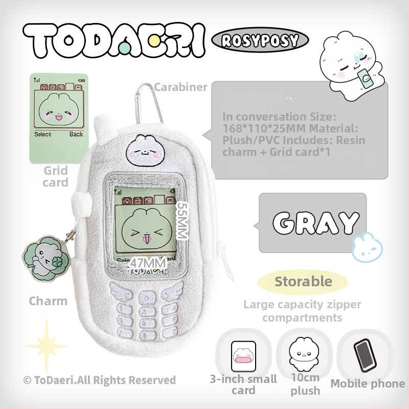 RosyPosy Rabbit Agent Kortelių laikiklis su pakabuku – Mažas kortelių rinkinys, dovana kolegoms, draugams, vaikams, bendraklasiams