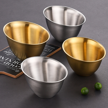 Rozsdamentes acél büfé tál salátákhoz és szószokhoz, kerek, elektroplating felület, átmérők: 15-15.9 cm; 17-17.9 cm; 19-19.9 cm, szállodák és éttermek számára, logó felvihető