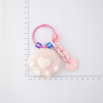 Ключодържател с плюшено котешко лапче, автомобилен ключодържател, сладък плюшен топчест аксесоар за чанта; Материал: плюш; Стил: очарователен; Подходящ подарък за сватба или рожден ден; Празници: Валентин, Танабата