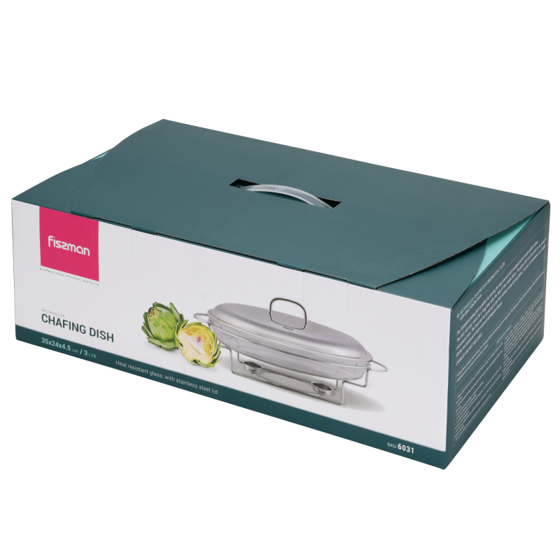 Fissman 6031 Izolator Toplih Jela za Bufet — Staklo i Nehrđajući Čelik, Otisnuti Logo, Licencirani Privatni Brend, Prvokvaliteta, Jednostavan Stil