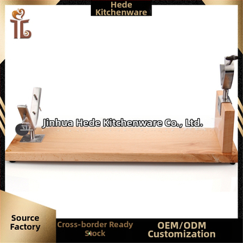 Beech koka gaļas statīvs, jēņgalas kājas turētājs, pamatne, logotipa drukāšana iespējama