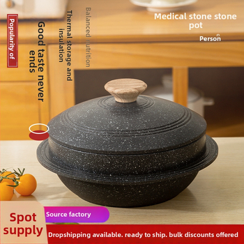 Alumīnija sakausējuma akmens pots Korejas bibimbapam – bufetes aprīkojums, nav importēts, bez pielāgošanas, ar izdrukātu logotipu