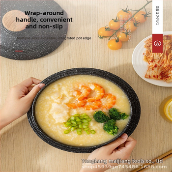 Alumīnija sakausējuma akmens pots Korejas bibimbapam – bufetes aprīkojums, nav importēts, bez pielāgošanas, ar izdrukātu logotipu