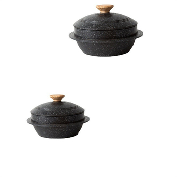 Aluminijski lonac od legure za korejski bibimbap – oprema za švedski stol, neuvožen, bez prilagodbe, s otisnutim logom