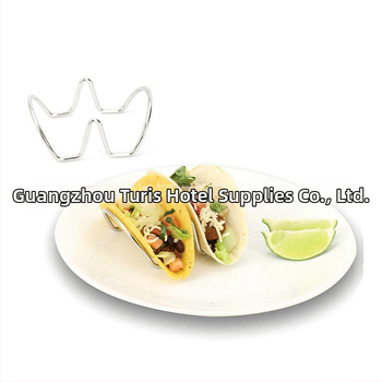 Nerūsējošā tērauda taco un tortilju statīvs buffetam, U formas, vienkāršs dizains, uzsākts 2018