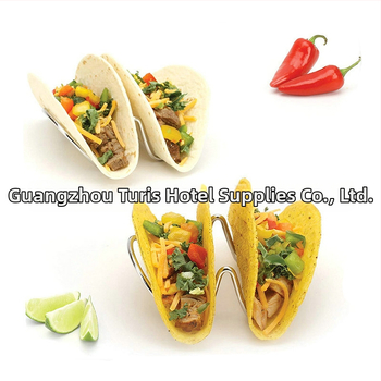 Nerūsējošā tērauda taco un tortilju statīvs buffetam, U formas, vienkāršs dizains, uzsākts 2018