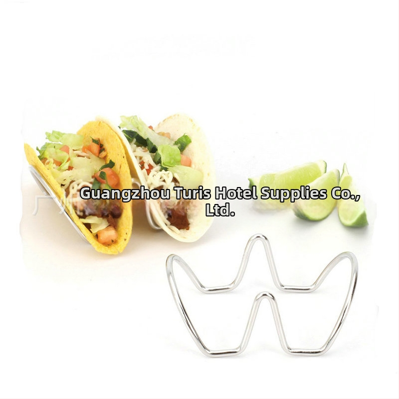 Nerūsējošā tērauda taco un tortilju statīvs buffetam, U formas, vienkāršs dizains, uzsākts 2018