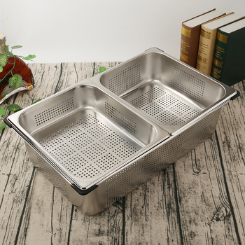 Nehrđajući čelični porcionarni bazen za buffet, pravokutni odvodni bazen s filtrom, mogućnost prilagodbe logotipa