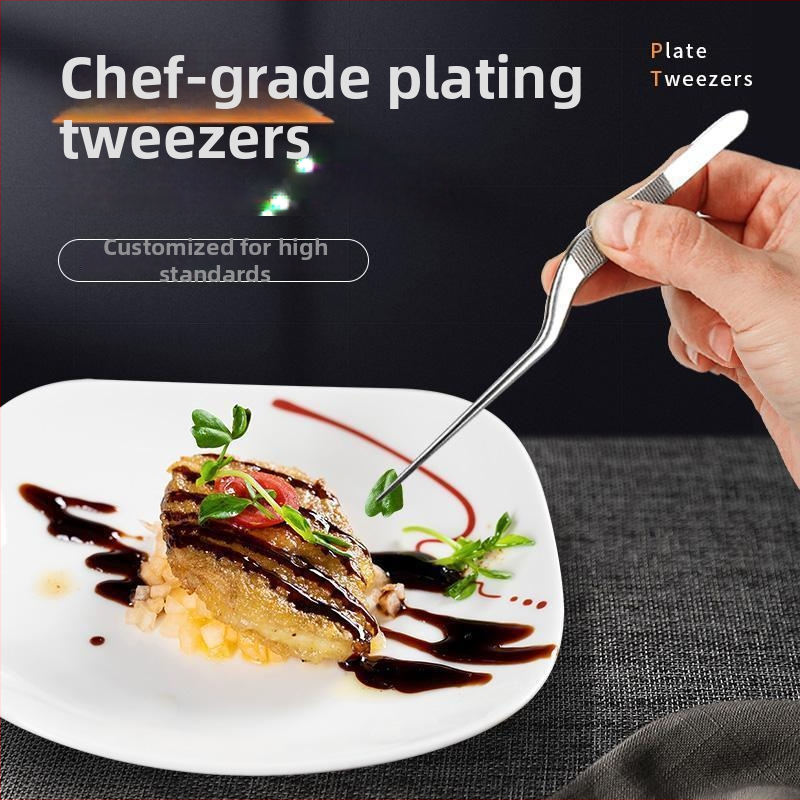 Nerūsējošā tērauda pincetes ēdienu noformēšanai molekulārajā virtuvē — bufetes aprīkojums, Zīmols: Other, Logotipa drukāšana: Jā