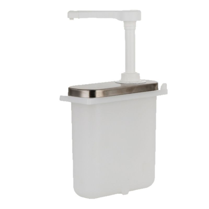 Plastična pumpa za umak s bazom i nehrđajućim čeličnim tlakom za umak – oprema za švedski stol, marka l-beans, tiskano logotip, vrhunska kvaliteta, lansirano 2016