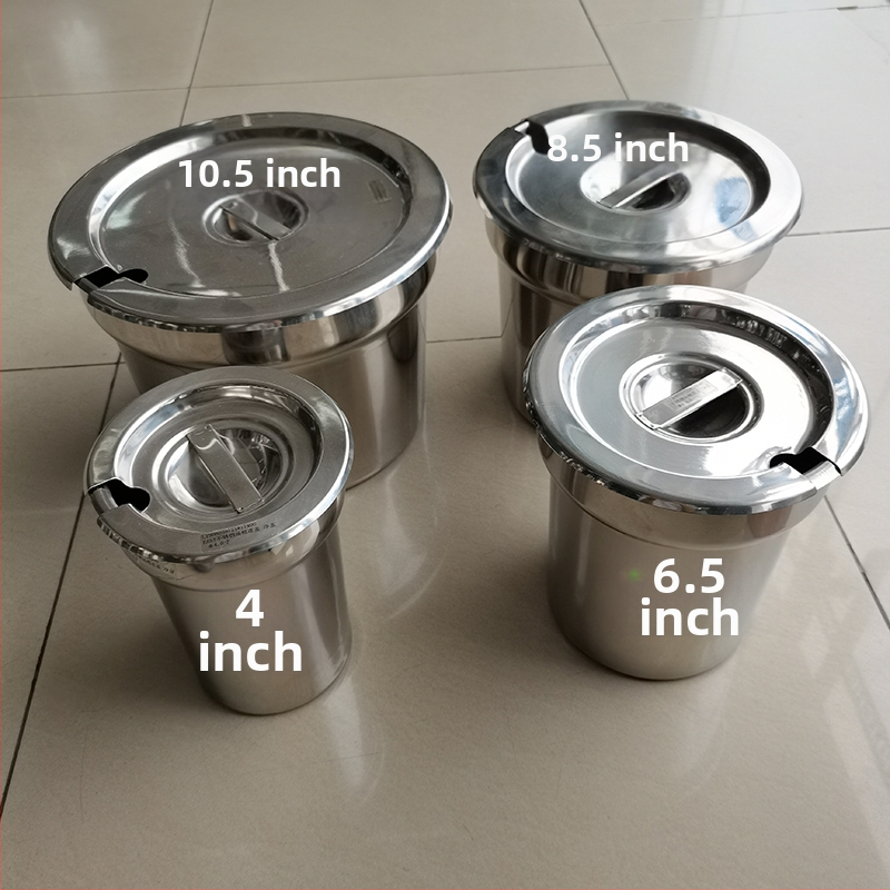 Nerūsējošā tērauda buffetes zupas panna ar vāku, logotipa drukāšana iespējama, augsta kvalitāte