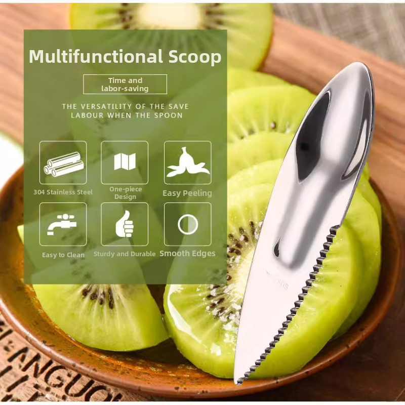 Višestruki nož za voće od 304 nehrđajućeg čelika s otvaračem za kiwije i voće strasti, alat za guljenje, prilagodljivo preradu, ispis logotipa