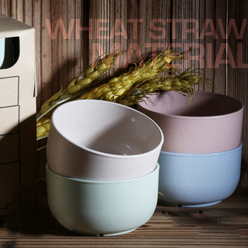 Set zdjela od slame pšenice, kružne, 4 komada, mikrovalna kompatibilnost, mogućnost prilagodbe