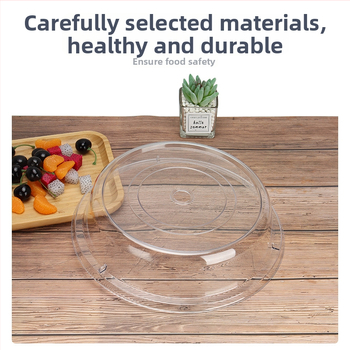 PC pārtikas vāciņš – apaļš un ovāls, caurspīdīgs, izturīgs pret kritieniem, buffeta aprīkojums; Materiāls: PC plastmasa; Zīmols: Qianghong; Drukāts logotips