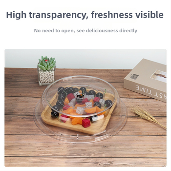 PC pārtikas vāciņš – apaļš un ovāls, caurspīdīgs, izturīgs pret kritieniem, buffeta aprīkojums; Materiāls: PC plastmasa; Zīmols: Qianghong; Drukāts logotips