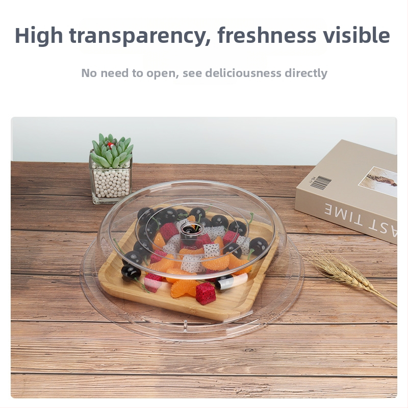 PC pārtikas vāciņš – apaļš un ovāls, caurspīdīgs, izturīgs pret kritieniem, buffeta aprīkojums; Materiāls: PC plastmasa; Zīmols: Qianghong; Drukāts logotips