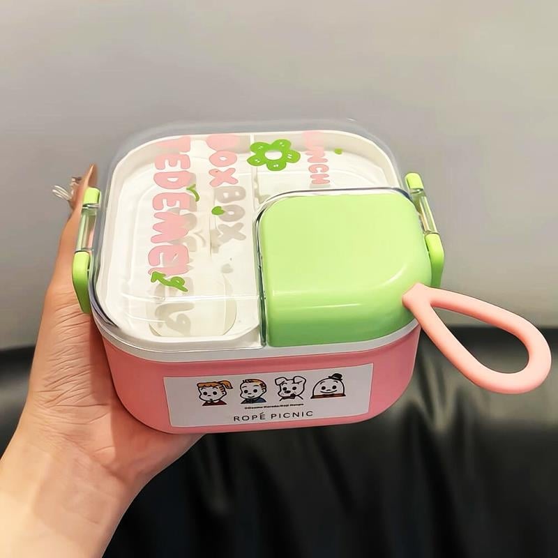 Kutija za ručak od nehrđajućeg čelika s dvostrukim odjeljcima, mikrovalno grijanje, prehrambena kvaliteta, za uredske zaposlenike i studente