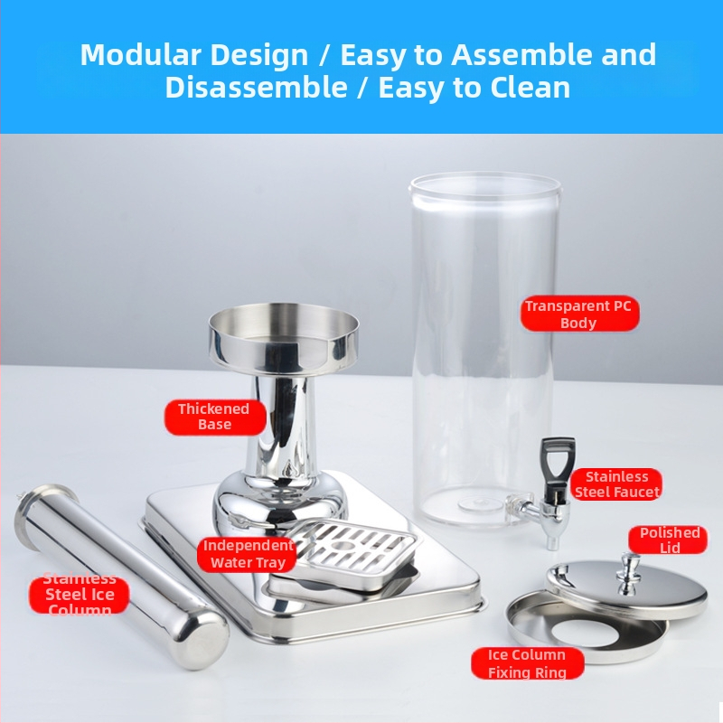 Wei jiexing Nerūsējošā tērauda sulas dozators ar krānu, caurspīdīgs PC tvertnes