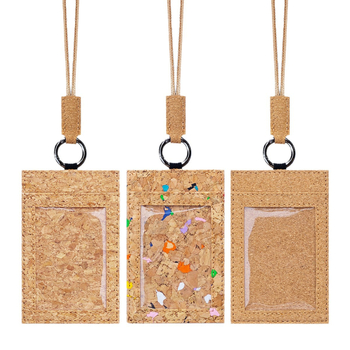 Suport card cu șnur – 3 sloturi pentru carduri, model lemnos, lemn moale, 1 slot frontal + 2 sloturi din spate, cusătură dublă la margine, stil urban minimalist