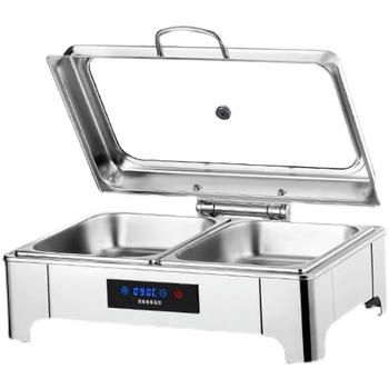 Echipament bufet din oțel inoxidabil cu încălzire electrică hidraulică, capac rabatabil vizibil cu izolație, încălzitor electric pentru autoservire