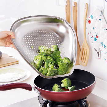 Oțel inoxidabil, coș de strecurare cu găuri dense pentru spălarea legumelor și fructelor, bucătărie
