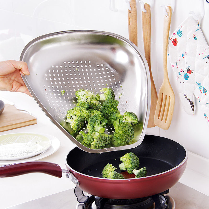 Oțel inoxidabil, coș de strecurare cu găuri dense pentru spălarea legumelor și fructelor, bucătărie