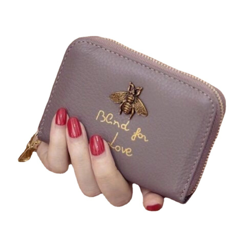 Portofel pentru carduri unisex, 11 sloturi, 1 pliere, piele PU, model text