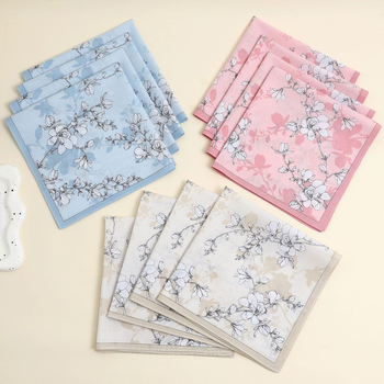 Džepni kvadrat 3-komad set, s floralnim uzorkom, mekan i tanak (Raspoloživo na skladištu; Materijal: zlitina; Godina/sezona: proljeće 2025; Obrada: Drugo)