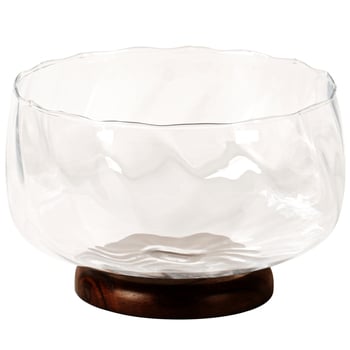 Стъклена чиния за плодове с висока стойка за хол, прост стил