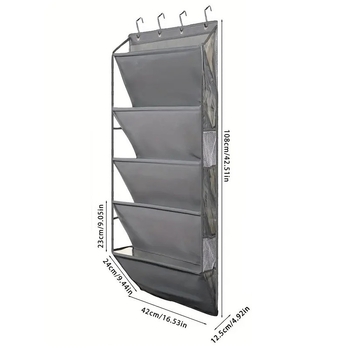 Vješena torba za cipele na vratima, 5-slojna, PVC, model Jz-xzgd-01, 3D oblik, višestruka namjena