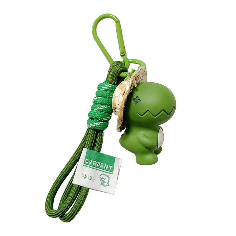 Ключодържател: Мультяшен динозавър от смола със соломен шапка - Karanchi