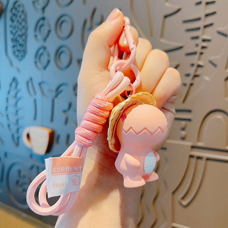 Ключодържател: Мультяшен динозавър от смола със соломен шапка - Karanchi