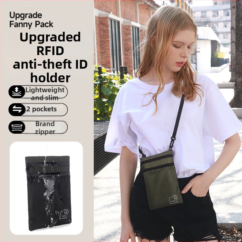 RFID bloķējošs pases organizators ar crossbody siksnu, ultra viegls ūdensizturīgs neilons, pases un ID turētājs
